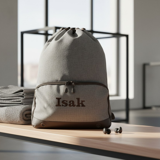 Gymbag med brodert navn