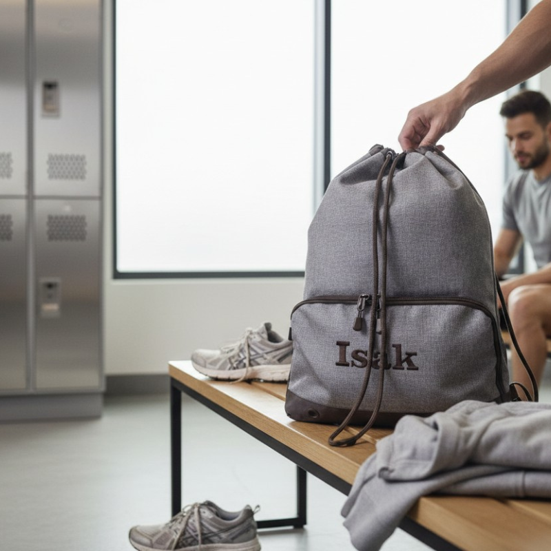 Gymbag med brodert navn
